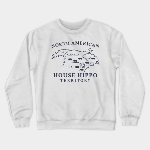 North American House Hippo Crewneck Sweatshirt by CoDDesigns